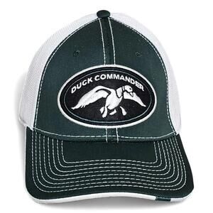 Duck Commander Embroidered‎ Mesh Back Baseball Cap Green White Men